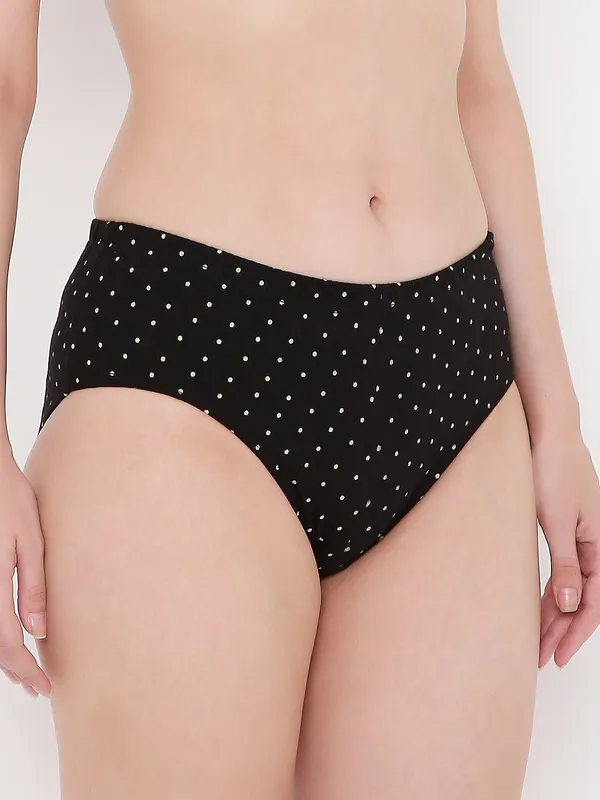 Yellow_&_Black_Assorted_Mid_Waist_Printed_Bikini_Panty_For_Women