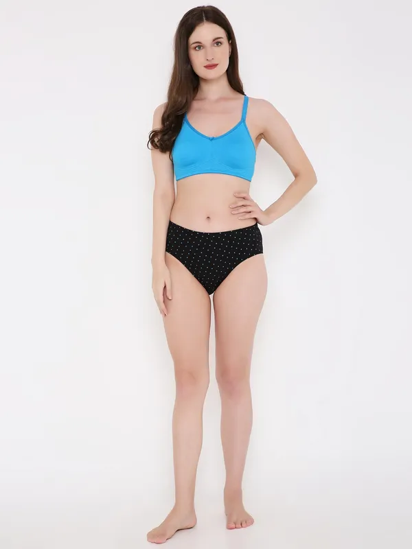 Blue_&_Black_Assorted_Mid_Waist_Printed_Bikini_Panty_For_Women