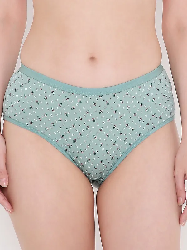 Sage_Green_Assorted_Mid_Waist_Printed_Bikini_Panty_For_Women
