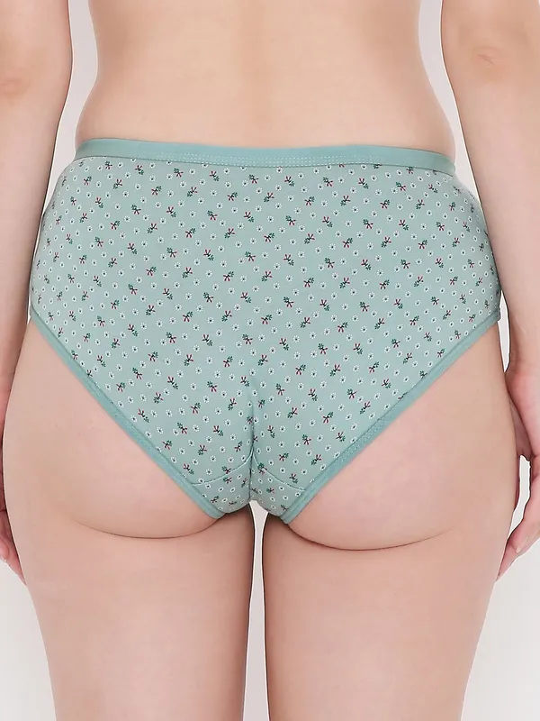 Sage_Green_Assorted_Mid_Waist_Printed_Bikini_Panty_For_Women