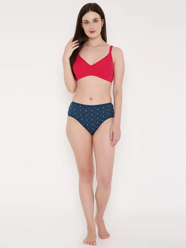 Dark_Blue_Assorted_Mid_Waist_Printed_Bikini_Panty_For_Women