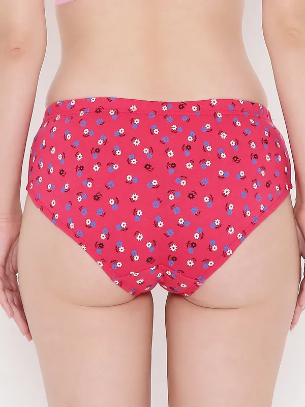 Dark_Pink_Assorted_Mid_Waist_Printed_Bikini_Panty_For_Women