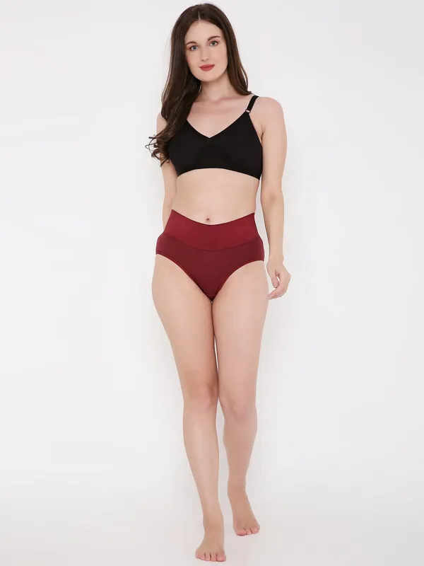 Maroon_High_Waist_Tummy_Tucker_Panty_For_Women