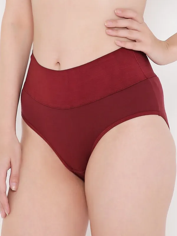 Maroon_High_Waist_Tummy_Tucker_Panty_For_Women