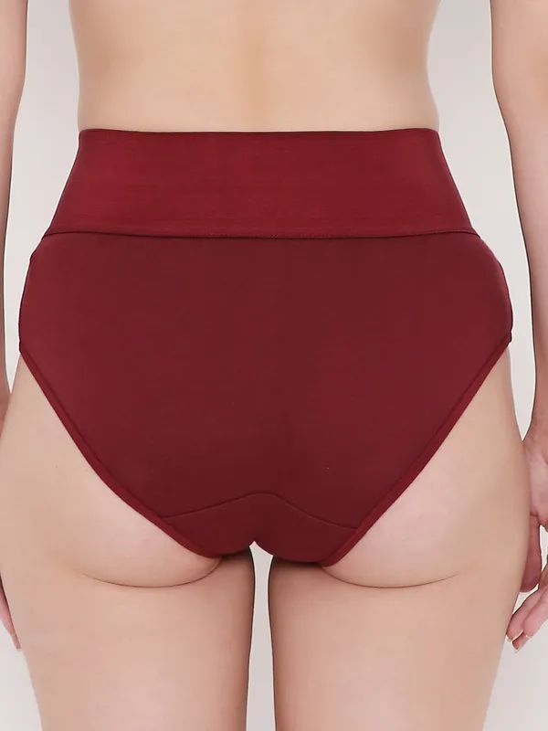 Maroon_High_Waist_Tummy_Tucker_Panty_For_Women