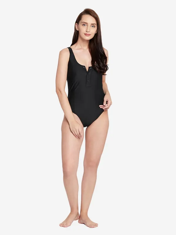 Burgundy_Buttoned_One_Piece_Swimsuit_For_Women