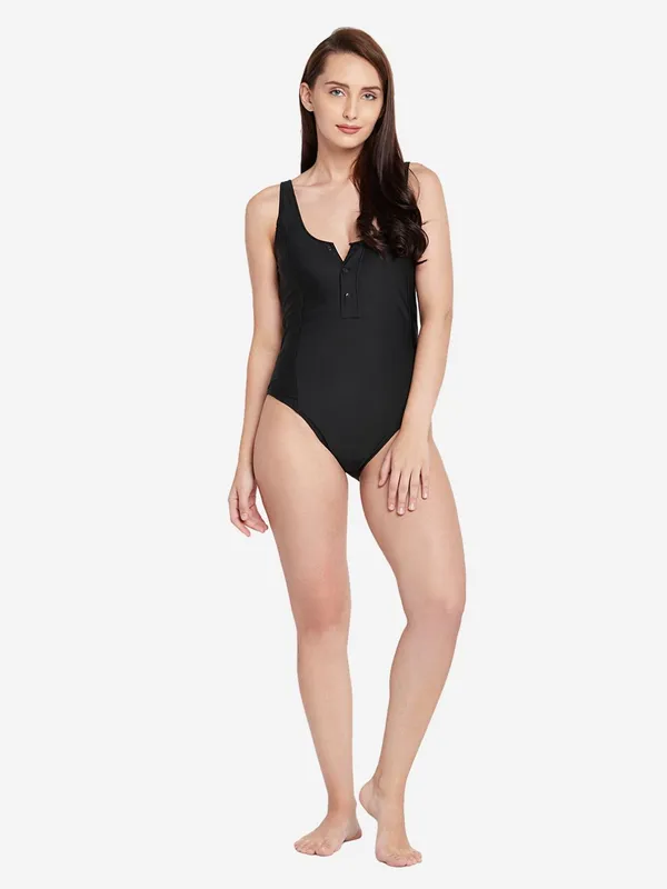 Burgundy_Buttoned_One_Piece_Swimsuit_For_Women