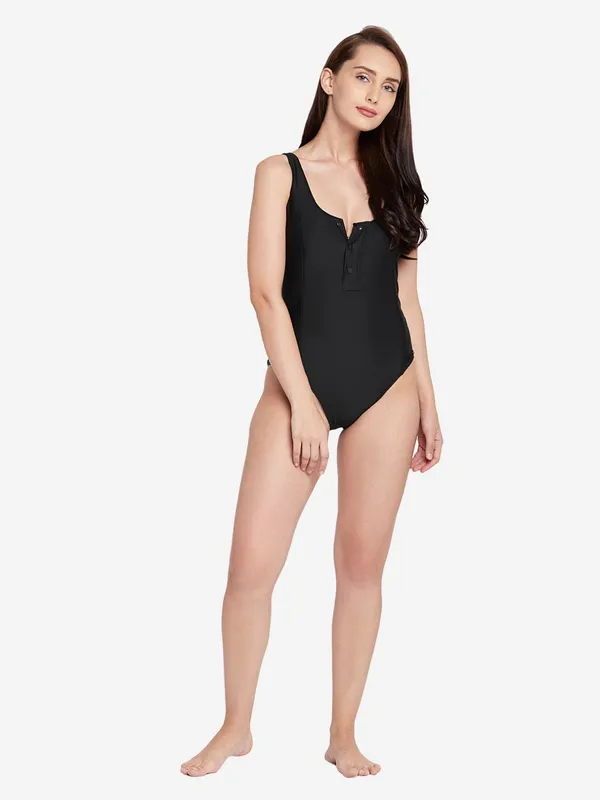 Burgundy_Buttoned_One_Piece_Swimsuit_For_Women