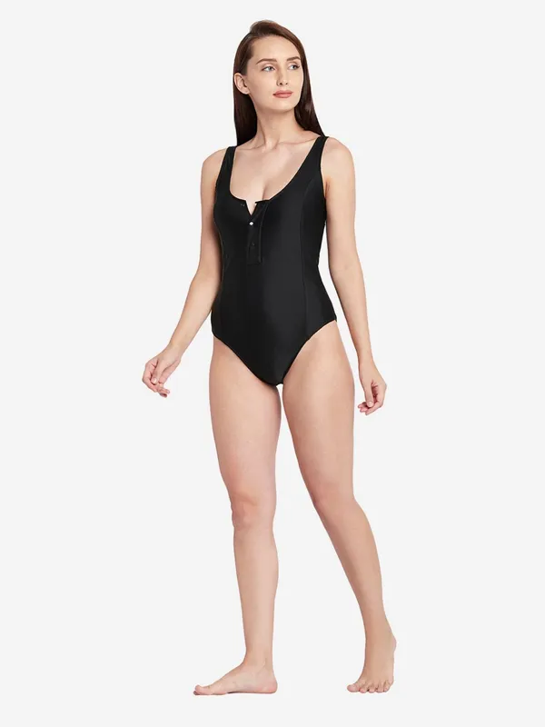 Burgundy_Buttoned_One_Piece_Swimsuit_For_Women
