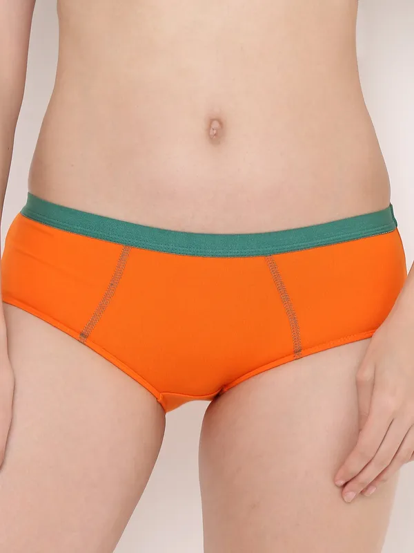 Orange_&_Green_Nylon_Boyfriend_Briefs_For_Women