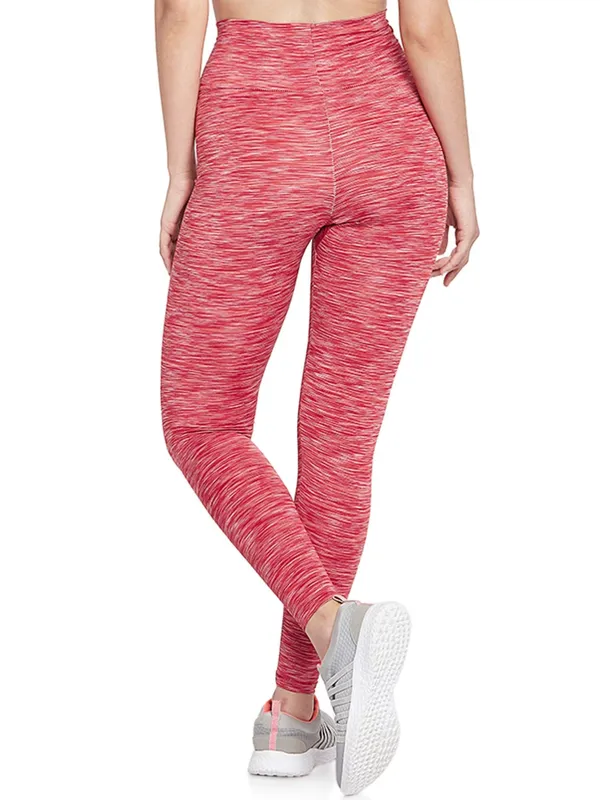 Melange_Red_Ankle_Length_Self_Design_Sports_Leggings_For_Women