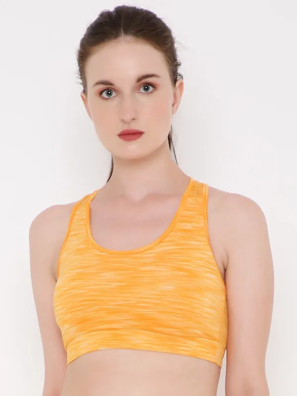 Melange_Yellow_Removable_Padding_With_Rapid-Dry_Technology_Sports_Bra_For_Women