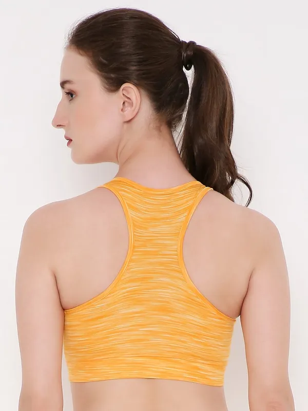 Melange_Yellow_Removable_Padding_With_Rapid-Dry_Technology_Sports_Bra_For_Women