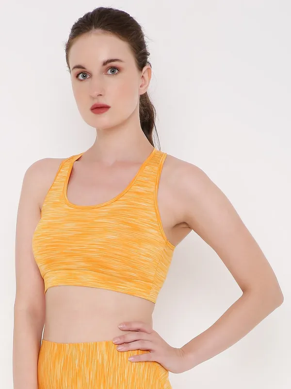 Melange_Yellow_Removable_Padding_With_Rapid-Dry_Technology_Sports_Bra_For_Women