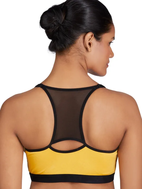 Yellow_Nylon_Padded_Sport_Bra_For_Women