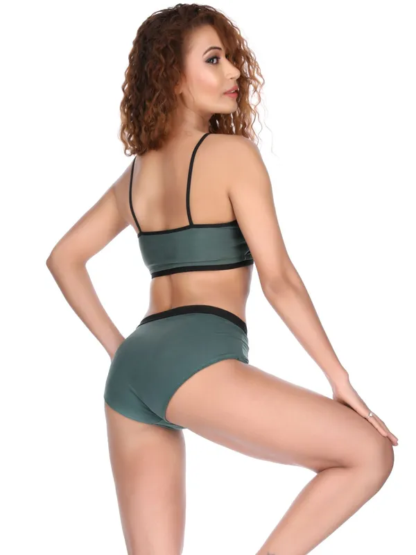 Military_Green_&_Black_Midnight_Racer_Two-Piece_Swimsuit_For_Women