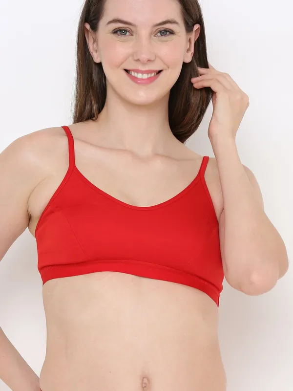 Red_Slip-On_Non-Wired_&_Non-Padded_Medium_Coverage_Bra_For_Women
