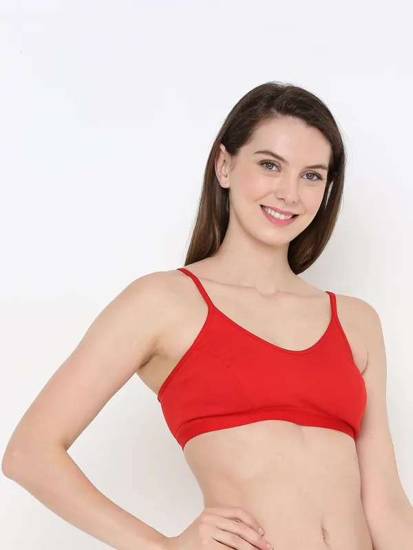 Red_Slip-On_Non-Wired_&_Non-Padded_Medium_Coverage_Bra_For_Women