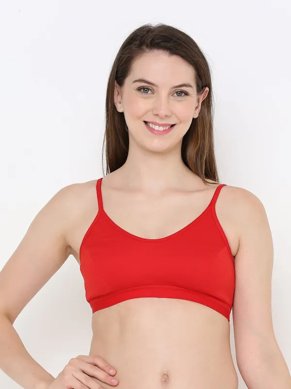Red_Slip-On_Non-Wired_&_Non-Padded_Medium_Coverage_Bra_For_Women