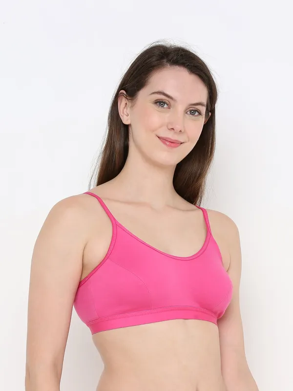 Pink_Slip-On_Non-Wired_&_Non-Padded_Medium_Coverage_Bra_For_Women