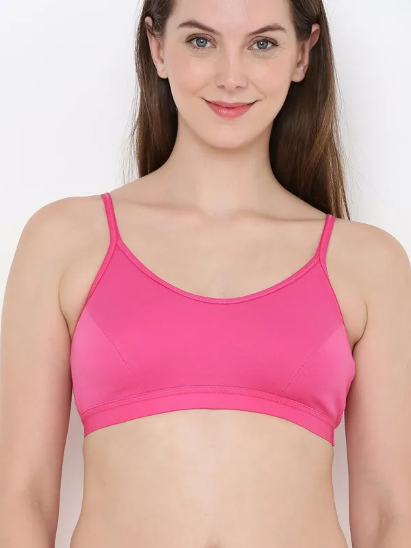 Pink_Slip-On_Non-Wired_&_Non-Padded_Medium_Coverage_Bra_For_Women