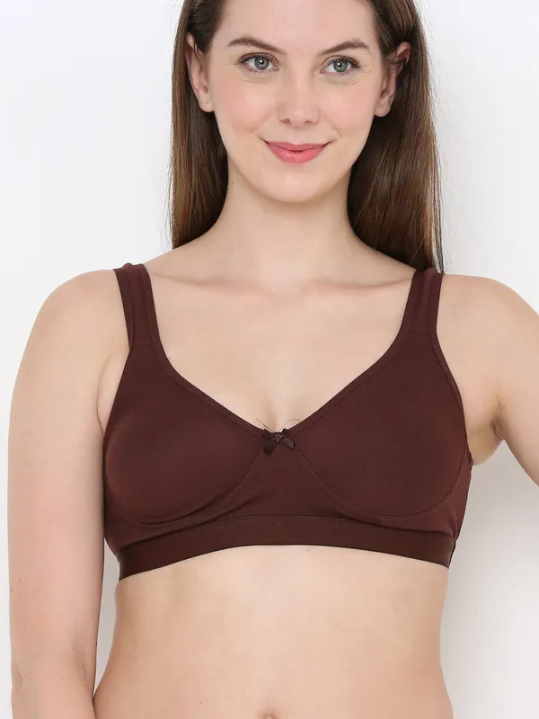Brown_Comfort_Plus_Full_Coverage_Slip-On_Bra,_Wire-Free_&_Non-Padded_For_Women