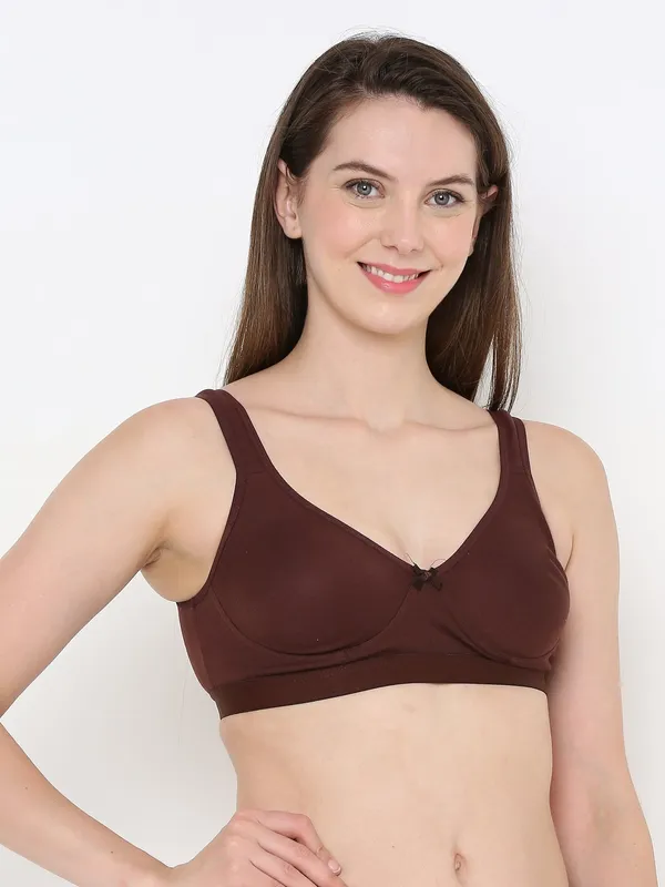Brown_Comfort_Plus_Full_Coverage_Slip-On_Bra,_Wire-Free_&_Non-Padded_For_Women