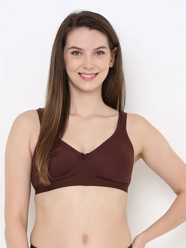 Brown_Comfort_Plus_Full_Coverage_Slip-On_Bra,_Wire-Free_&_Non-Padded_For_Women
