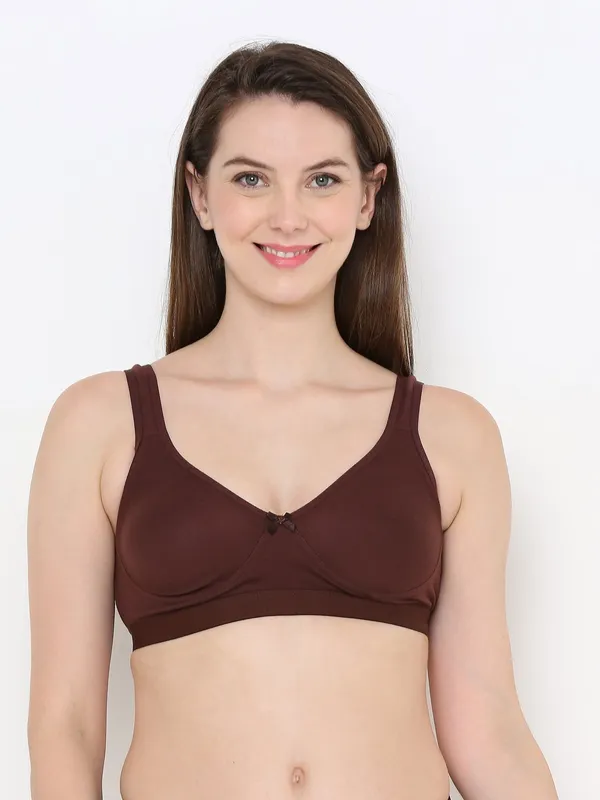 Brown_Comfort_Plus_Full_Coverage_Slip-On_Bra,_Wire-Free_&_Non-Padded_For_Women
