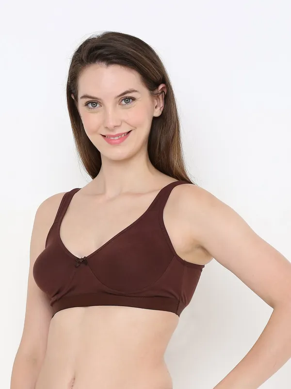 Brown_Comfort_Plus_Full_Coverage_Slip-On_Bra,_Wire-Free_&_Non-Padded_For_Women