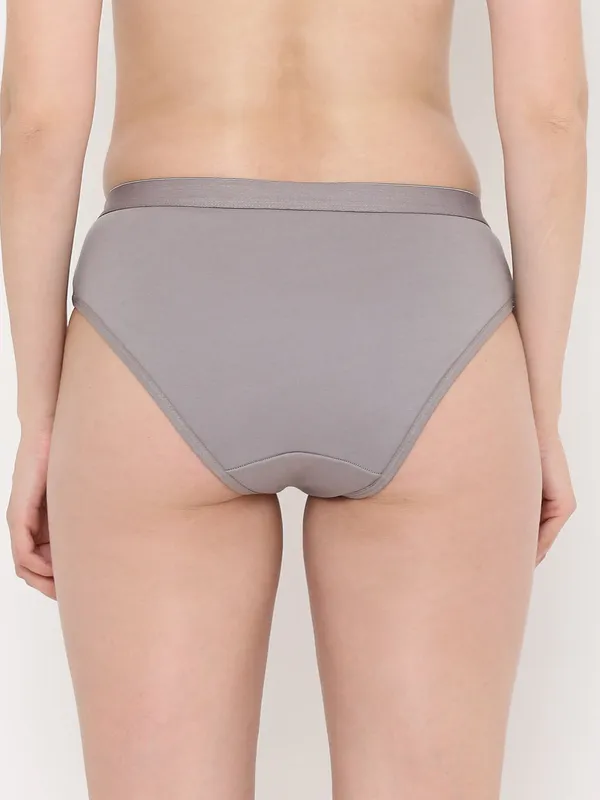 Grey_Mid_Rise_Soft_Cotton/Spandex_Bikini_Panty_For_Women