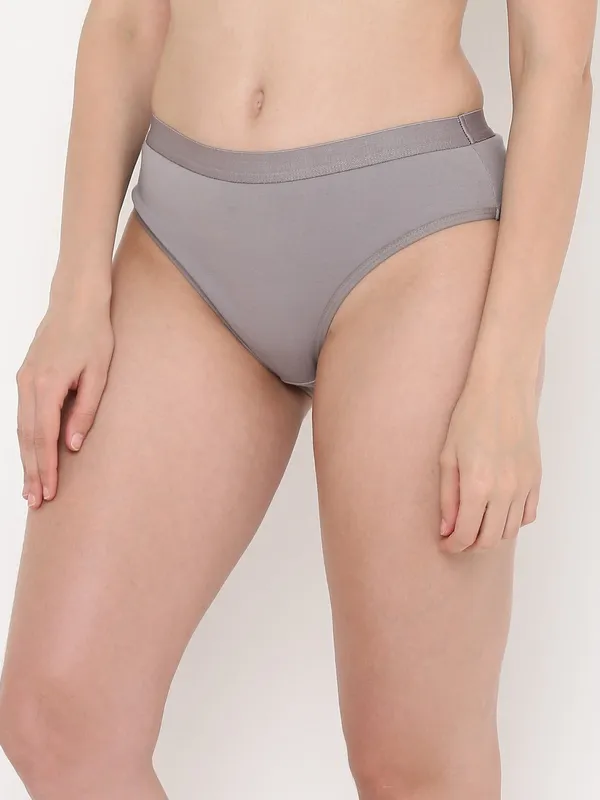 Grey_Mid_Rise_Soft_Cotton/Spandex_Bikini_Panty_For_Women