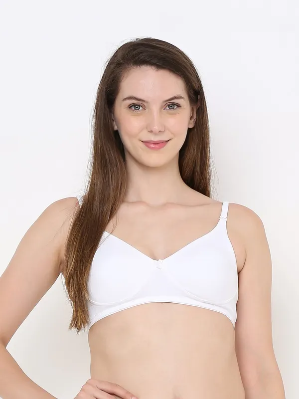 White_Non-Padded,_Non-Wired_T_Shirt_Bra_With_Seamless_Cup_For_Women