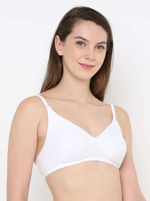 White_Non-Padded,_Non-Wired_T_Shirt_Bra_With_Seamless_Cup_For_Women