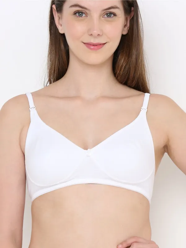 White_Non-Padded,_Non-Wired_T_Shirt_Bra_With_Seamless_Cup_For_Women