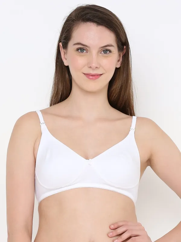 White_Non-Padded,_Non-Wired_T_Shirt_Bra_With_Seamless_Cup_For_Women