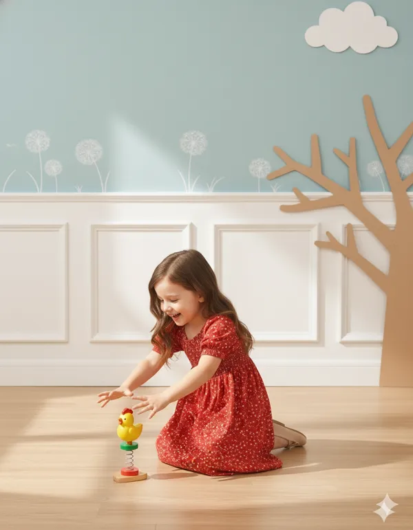 Red_Floral_Printed_Short_Sleeve_Midi_Kids_Dress