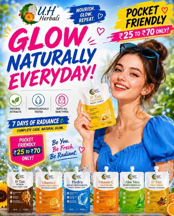 UH_Herbals_Pack_Of_7_Sachet_Skincare_Range_|_Complete_Skincare_Solution_for_Healthy,_Glowing_Skin