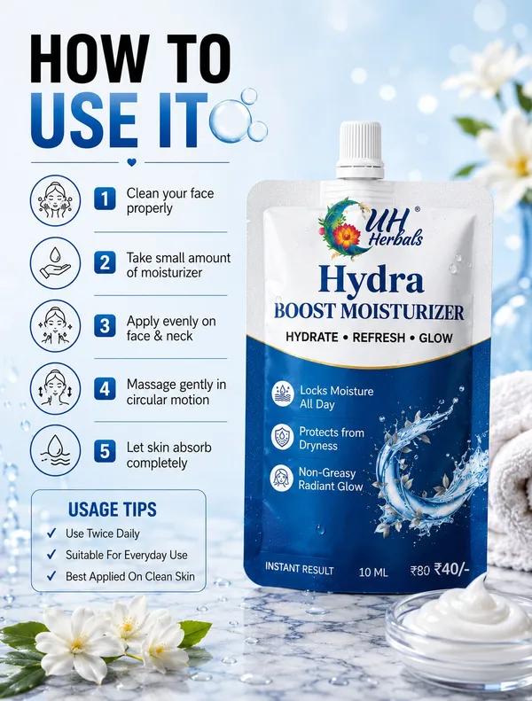 Hydra_Boost_Moisturizer_Sachet_Pack_Of_7__|_Long_Lasting_Moisture_|_Soft_Skin_|_Convenient_Use