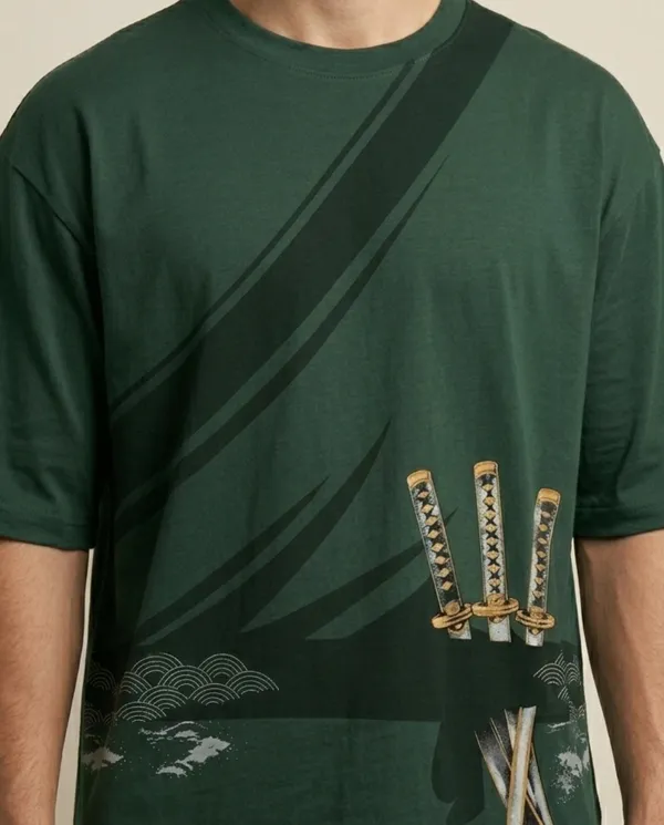 Green_Cotton_Oversized_Samurai_Graphic_T-Shirt_For_Men