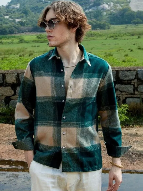 HASAL_Emerald_Check_Premium_Casual_Shirt