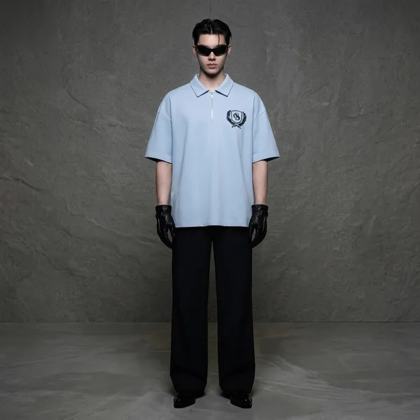 Sky_Blue_Cotton_Drop_Shoulder_Oversized_Typography_T-Shirt_For_Men
