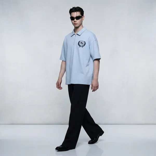 Sky_Blue_Cotton_Drop_Shoulder_Oversized_Typography_T-Shirt_For_Men