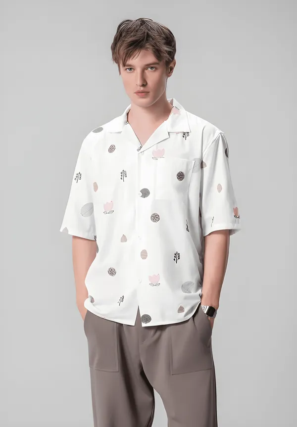 Men's_White_Floral_&_Abstract_Print_Cuban_Collar_Half_Sleeve_Shirt