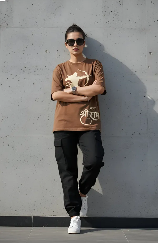 Brown_Cotton_Oversized_Graphic_T-Shirt_For_Unisex