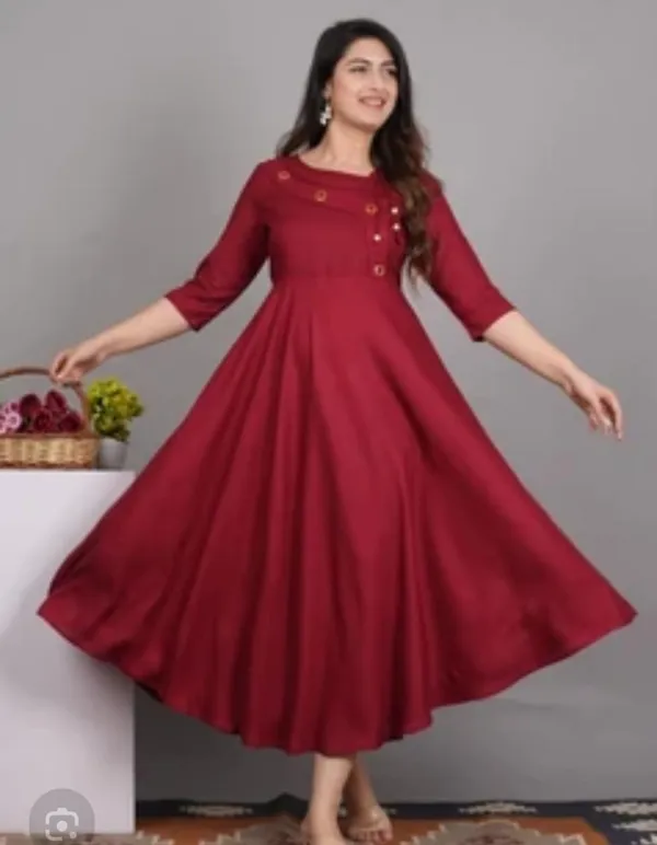 Red_Cotton_Anarkali_Kurta_For_Women