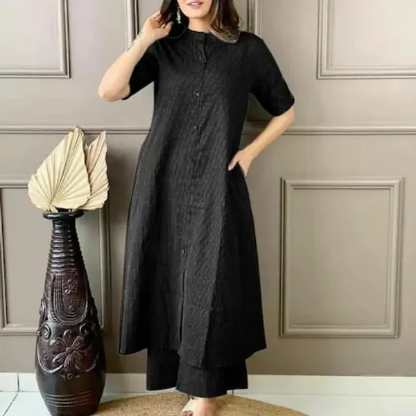 Black_Cotton_Katha_Work_Kurti_Set_For_Women