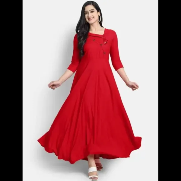 Red_Cotton_Party_Anarkali_Kurta_For_Women