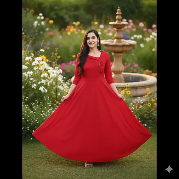 Red_Cotton_Exotic_Gown_For_Women