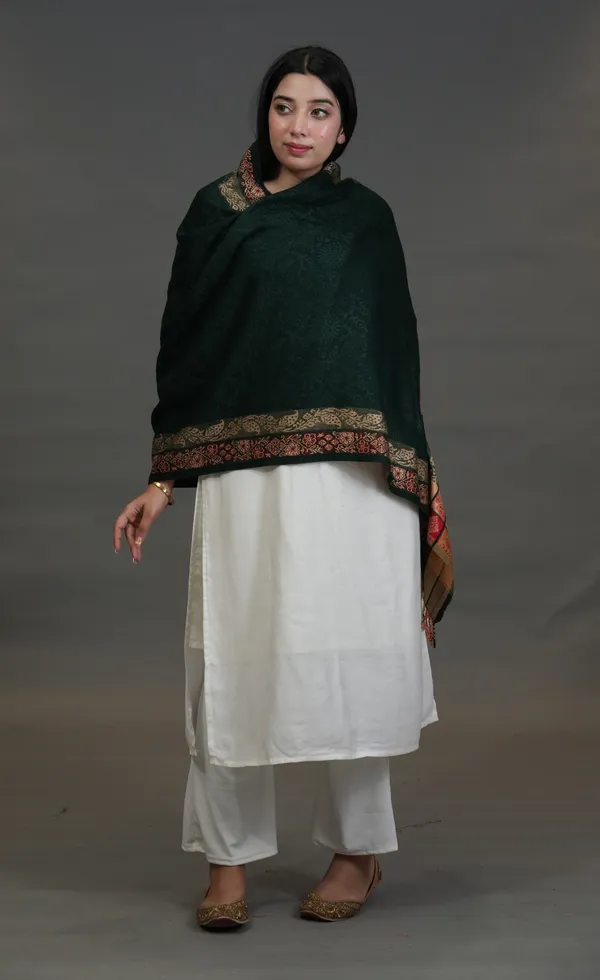 Shifneen_Acrylic_Solid_Women_Shawl_Dark_Green